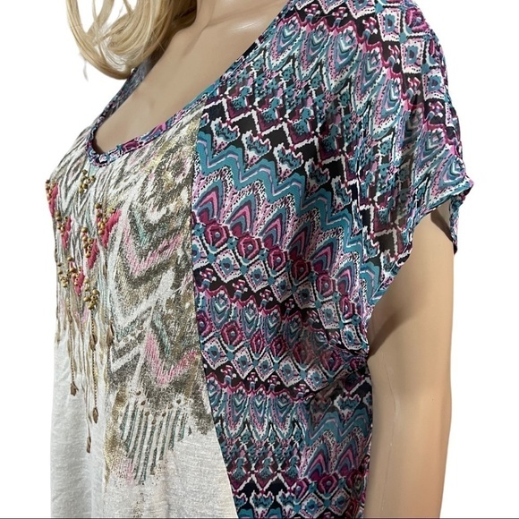 Miss Me Aztec print BoHo top - Picture 5 of 9